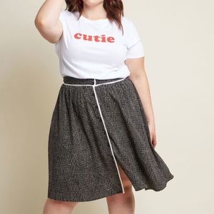 ModCloth Black & White Polka Dot Skirt Super RARE